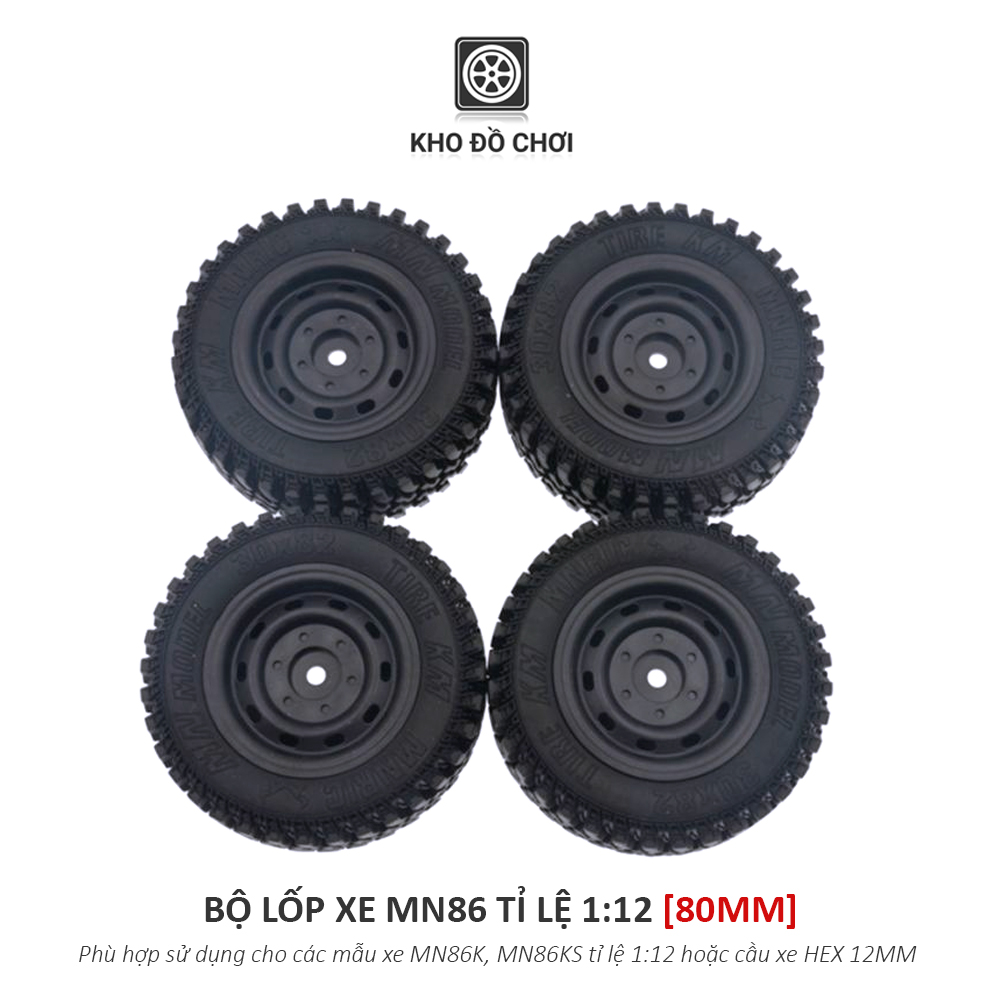 Bộ lốp xe MN86 tỉ lệ 1:12 - Mercedes G500 (80MM)