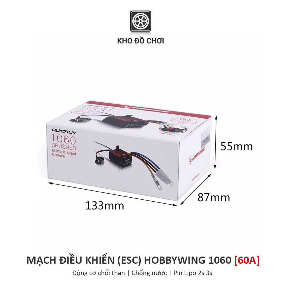 Mạch điều khiển ESC Hobbywing 1060 (60A) Brushed - Chống nước