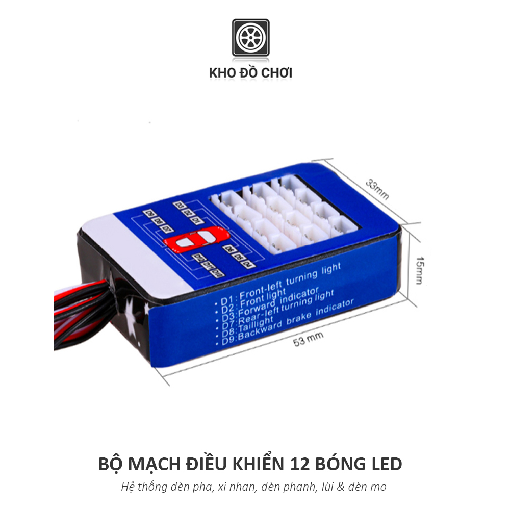 Bộ mạch điều khiển 12 bóng đèn Led lắp cho xe RC