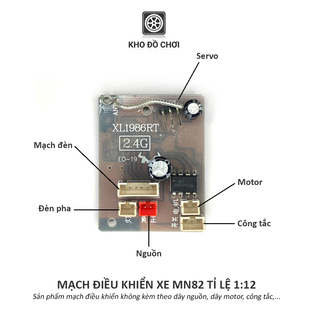 Mạch điều khiển lắp cho xe MN82 - Land Cruiser 79 tỉ lệ 1:12