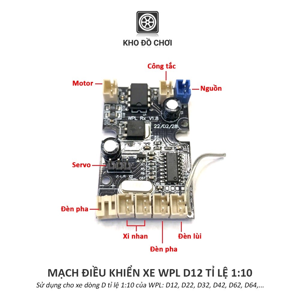 Mạch điều khiển lắp cho xe WPL D12 tỉ lệ 1:10