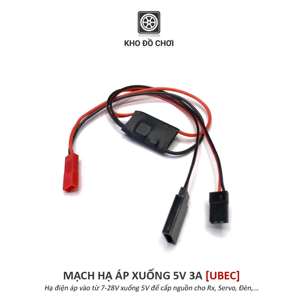 Mạch hạ áp nguồn điện 7-28V ra 5V 3A, jack cấp nguồn JST/T (UBEC)
