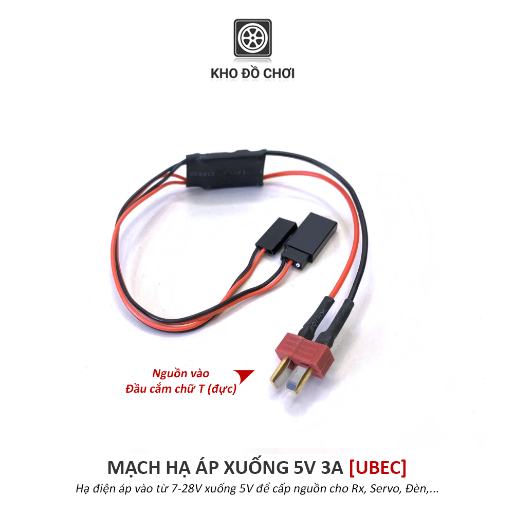 Mạch hạ áp nguồn điện 7-28V ra 5V 3A, jack cấp nguồn JST/T (UBEC)