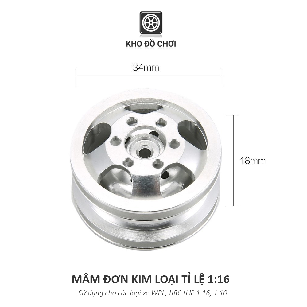 Mâm đơn kim loại lắp cho xe WPL, JJRC tỉ lệ 1:16