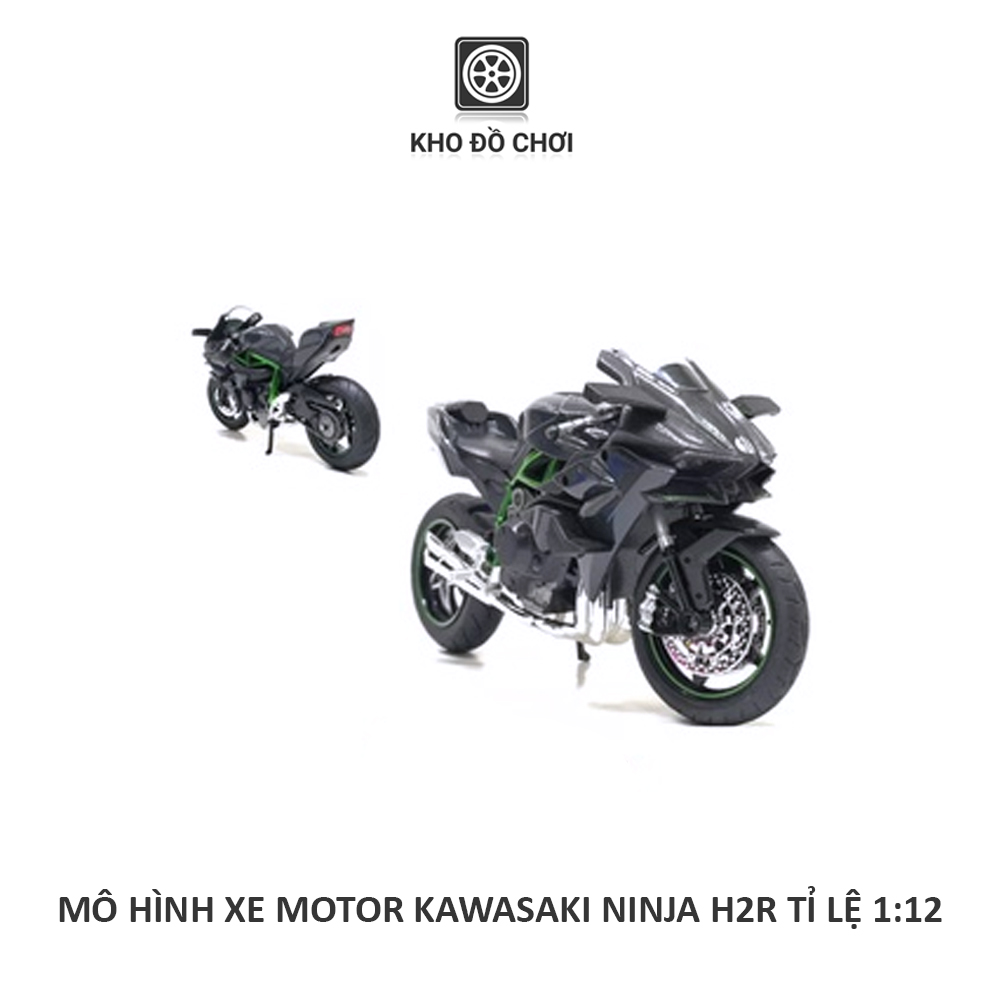 Mô hình xe Motor phân khối lớn KAWASAKI NINJA H2R tỉ lệ 1:12 (Có đèn)
