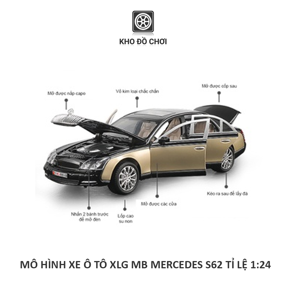 Mô hình xe ô tô XLG Maybach Mercedes S62 1:24 [TẶNG BIỂN VIP]