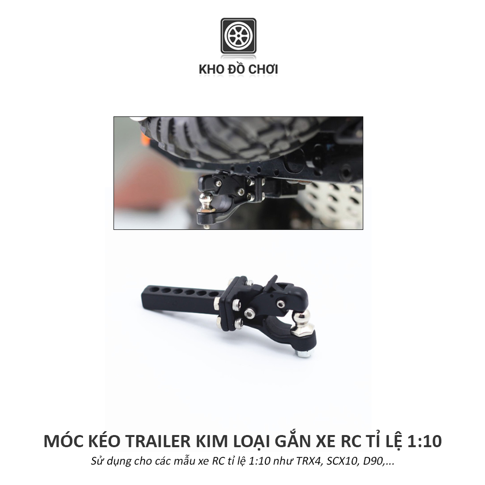 Móc kéo Trailer kim loại - phụ kiện lắp cho xe RC tỉ lệ 1:10