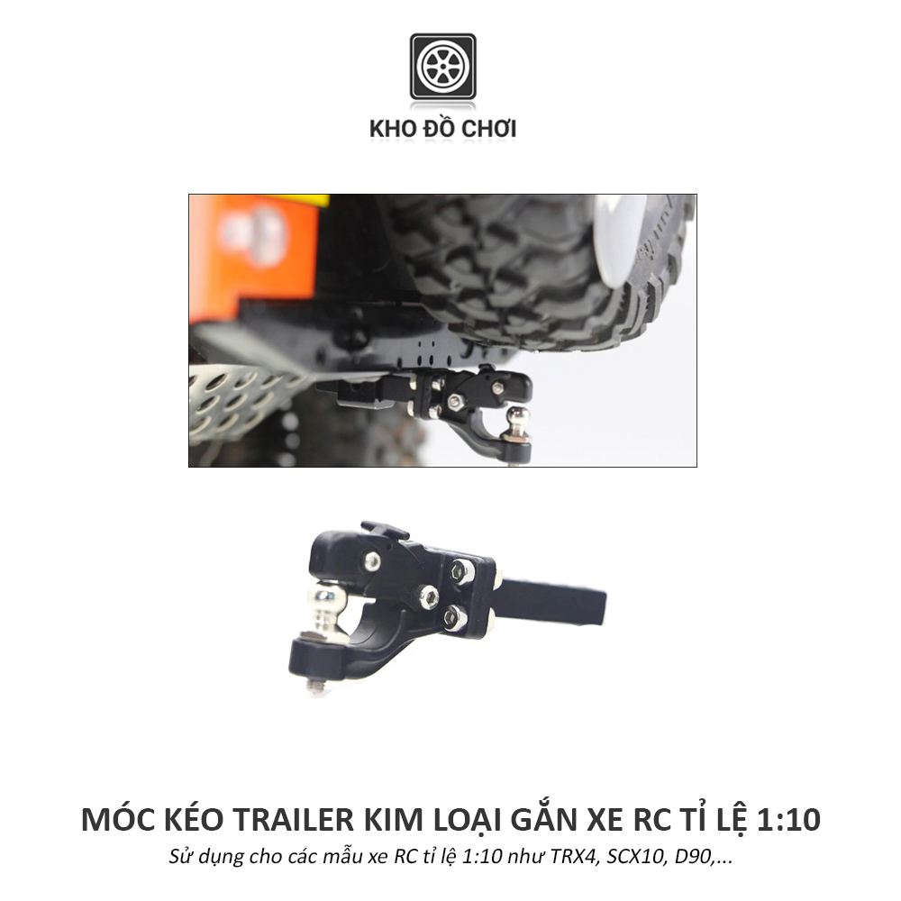 Móc kéo Trailer kim loại - phụ kiện lắp cho xe RC tỉ lệ 1:10