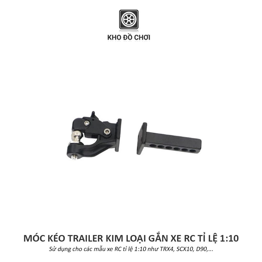 Móc kéo Trailer kim loại - phụ kiện lắp cho xe RC tỉ lệ 1:10
