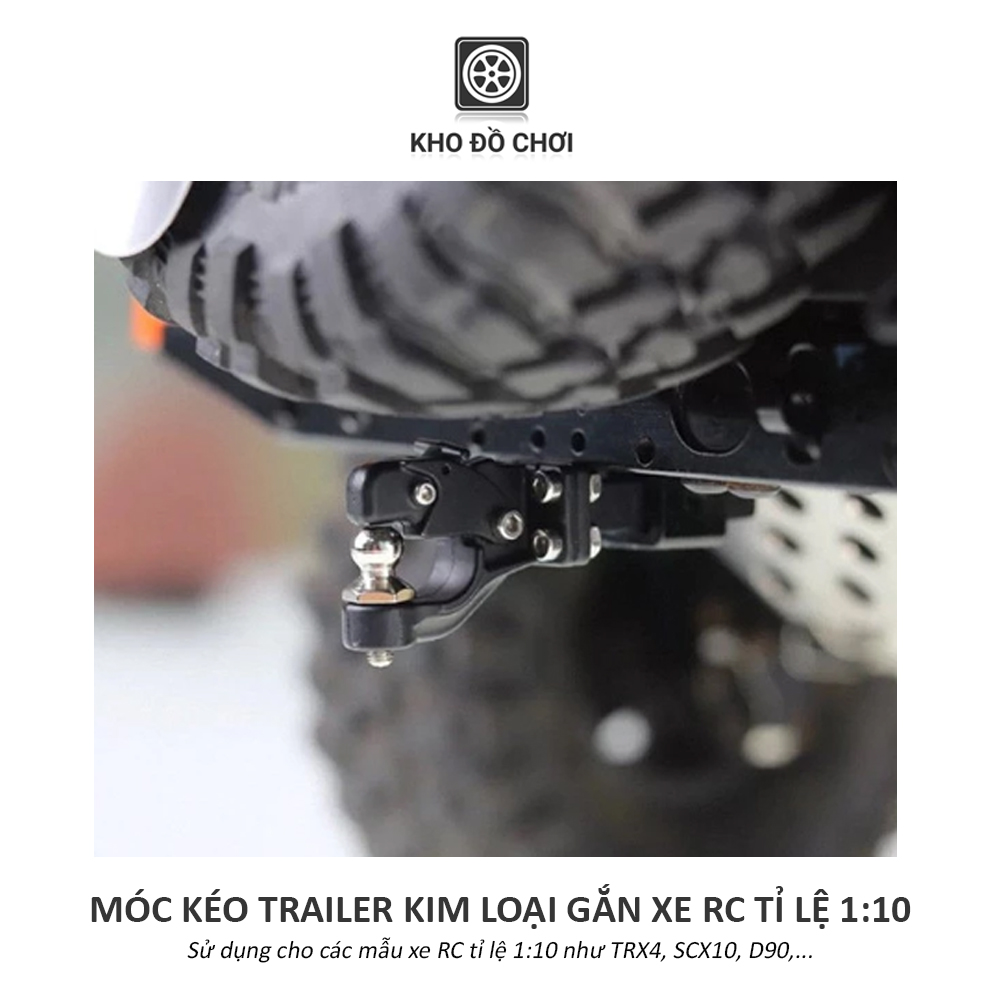 Móc kéo Trailer kim loại - phụ kiện lắp cho xe RC tỉ lệ 1:10
