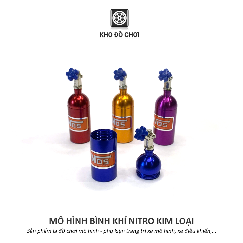 Mô hình bình khí Nitrogen kim loại tỉ lệ 1:10 - phụ kiện trang trí xe RC
