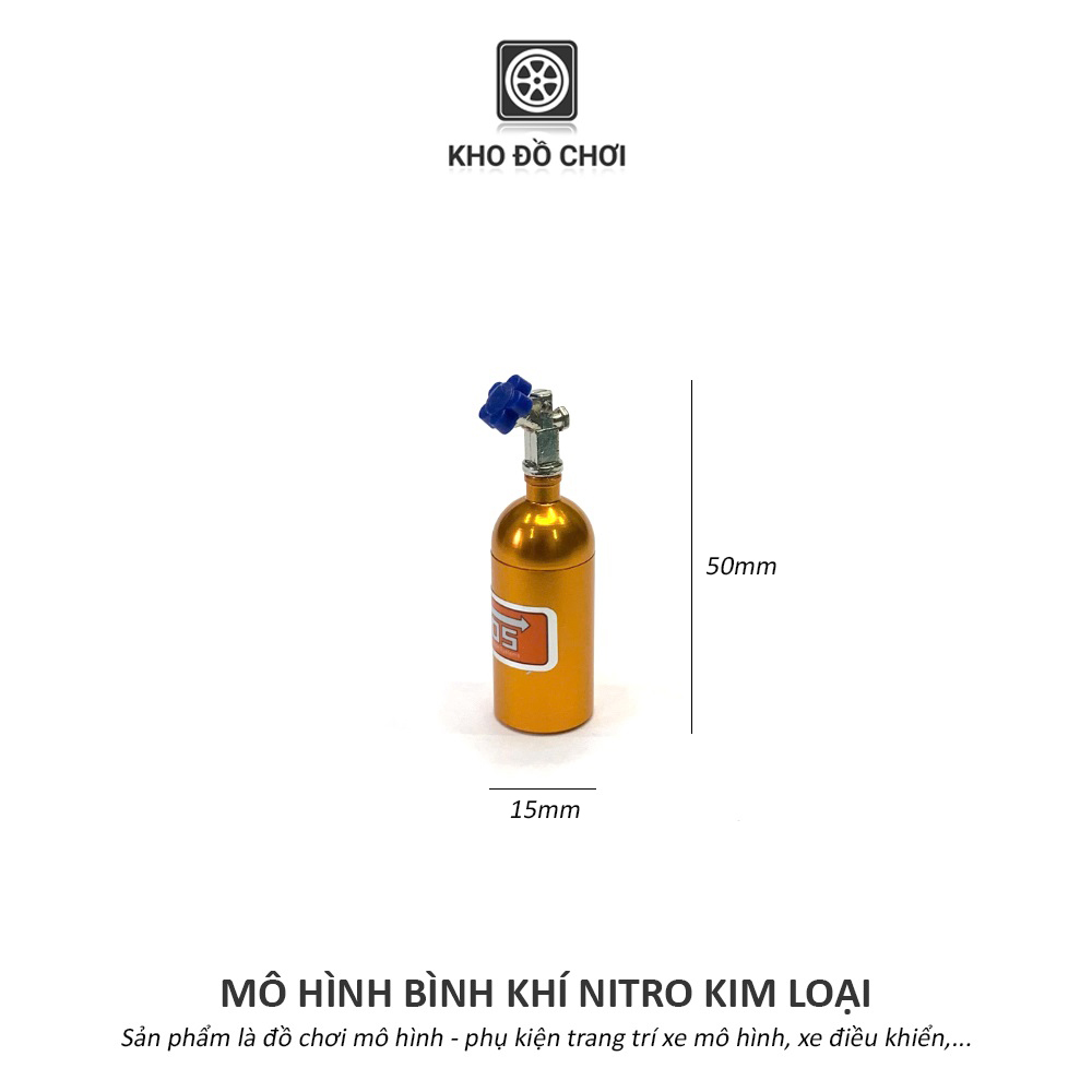 Mô hình bình khí Nitrogen kim loại tỉ lệ 1:10 - phụ kiện trang trí xe RC