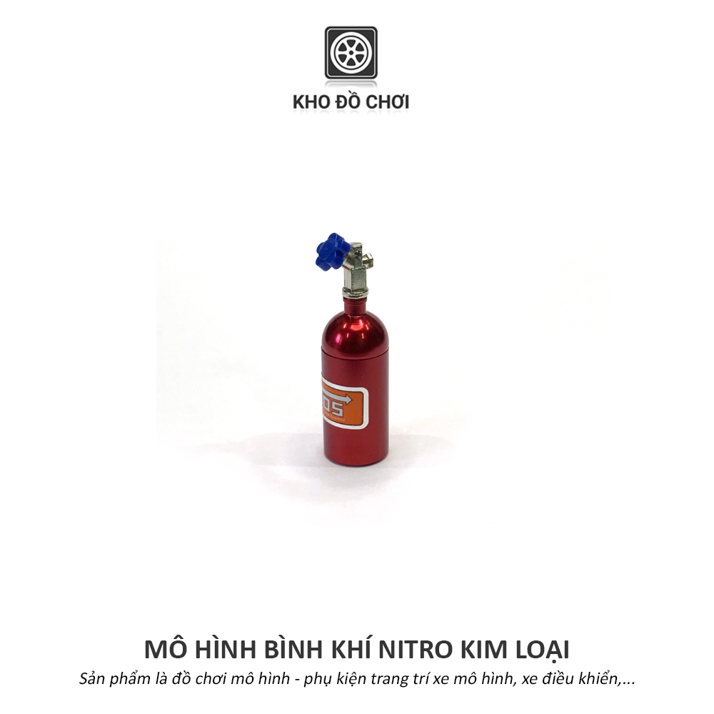 Mô hình bình khí Nitrogen kim loại tỉ lệ 1:10 - phụ kiện trang trí xe RC