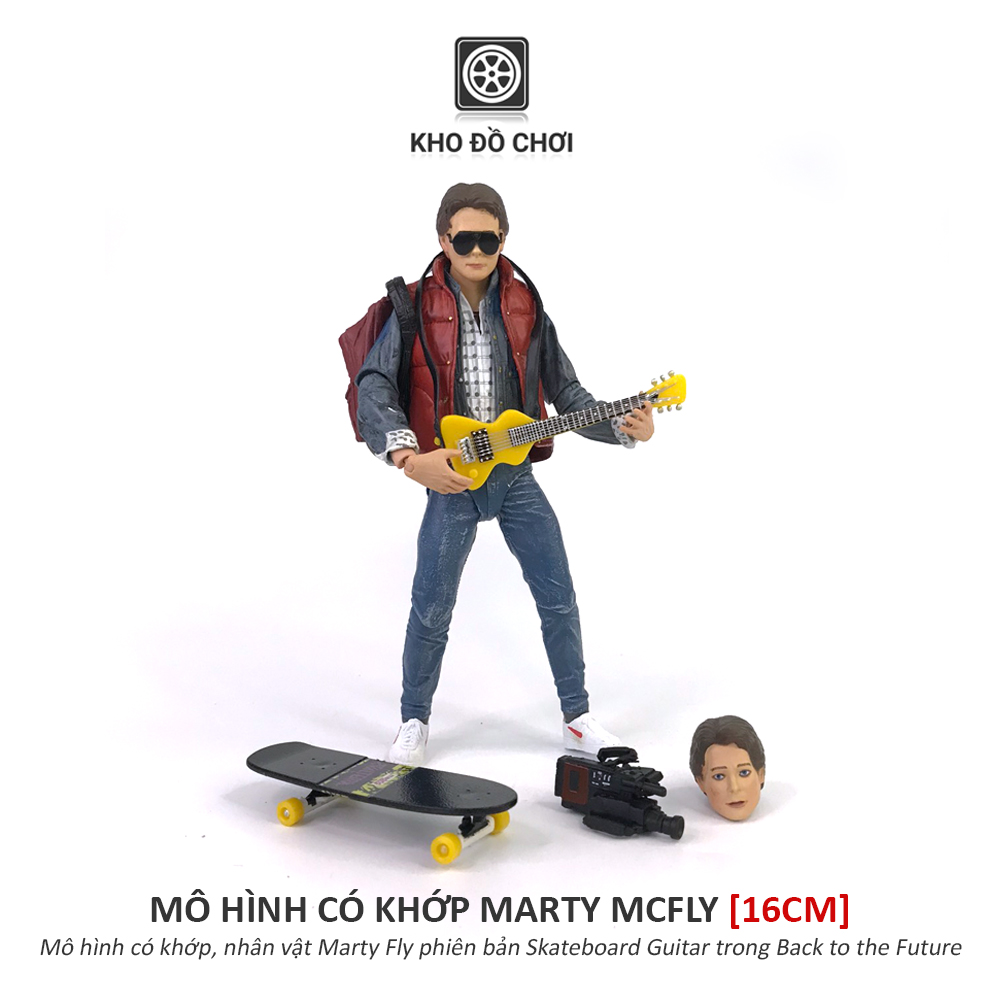 Mô hình có khớp nhân vật Marty McFly (Skateboard Guitar) - Back to the Future (16cm)