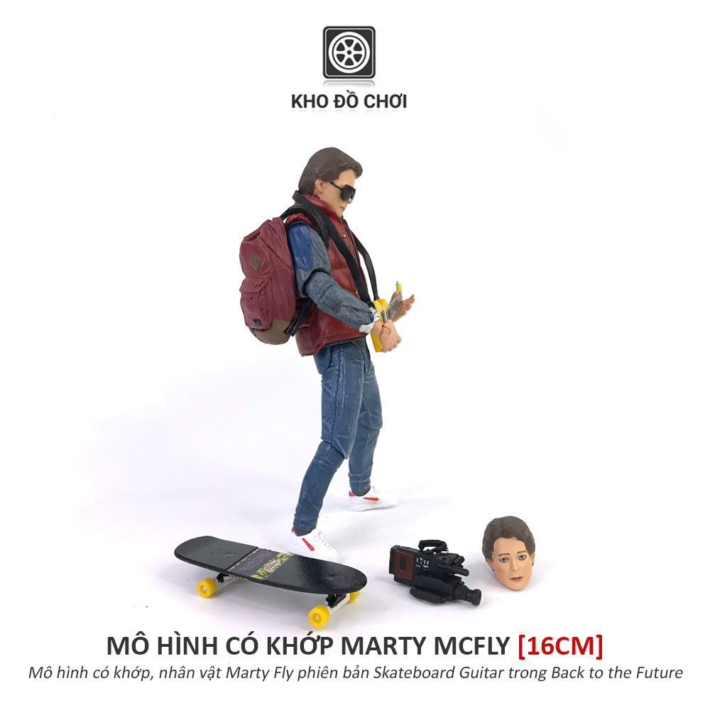 Mô hình có khớp nhân vật Marty McFly (Skateboard Guitar) - Back to the Future (16cm)