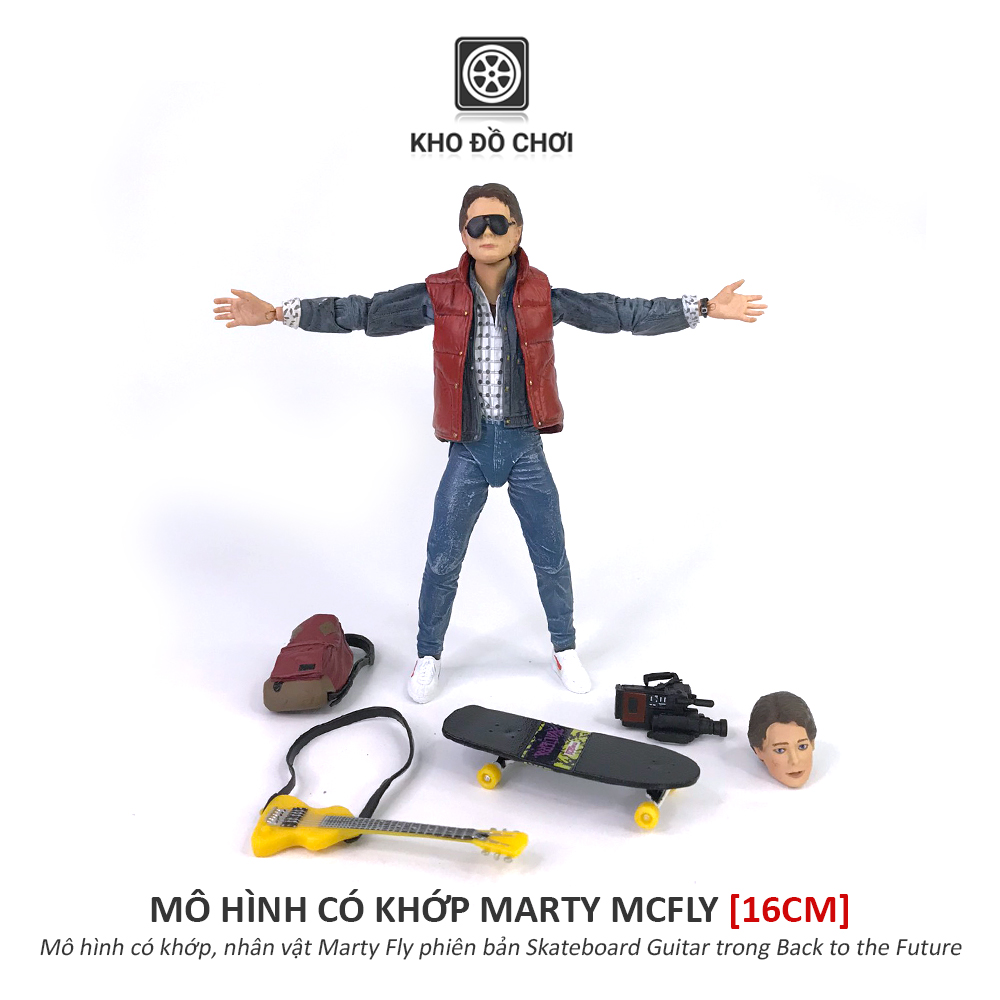 Mô hình có khớp nhân vật Marty McFly (Skateboard Guitar) - Back to the Future (16cm)