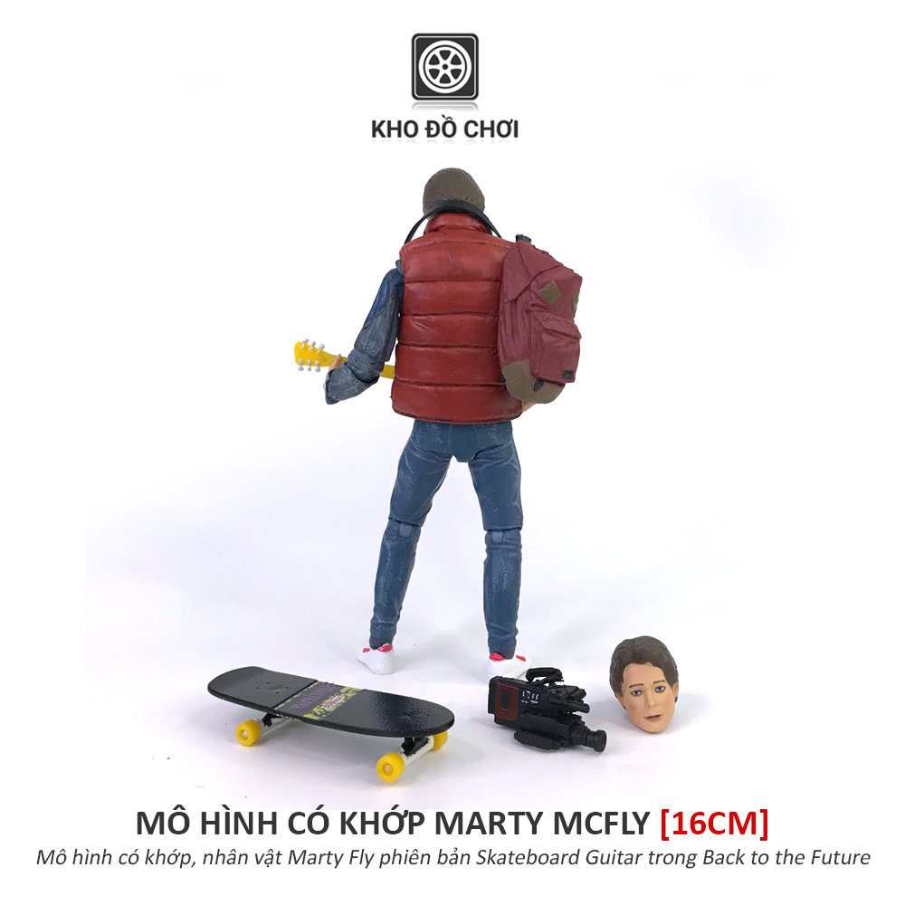 Mô hình có khớp nhân vật Marty McFly (Skateboard Guitar) - Back to the Future (16cm)
