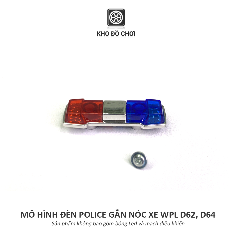 Mô hình đèn Police gắn nóc xe WPL D62, D64 tỉ lệ 1:16