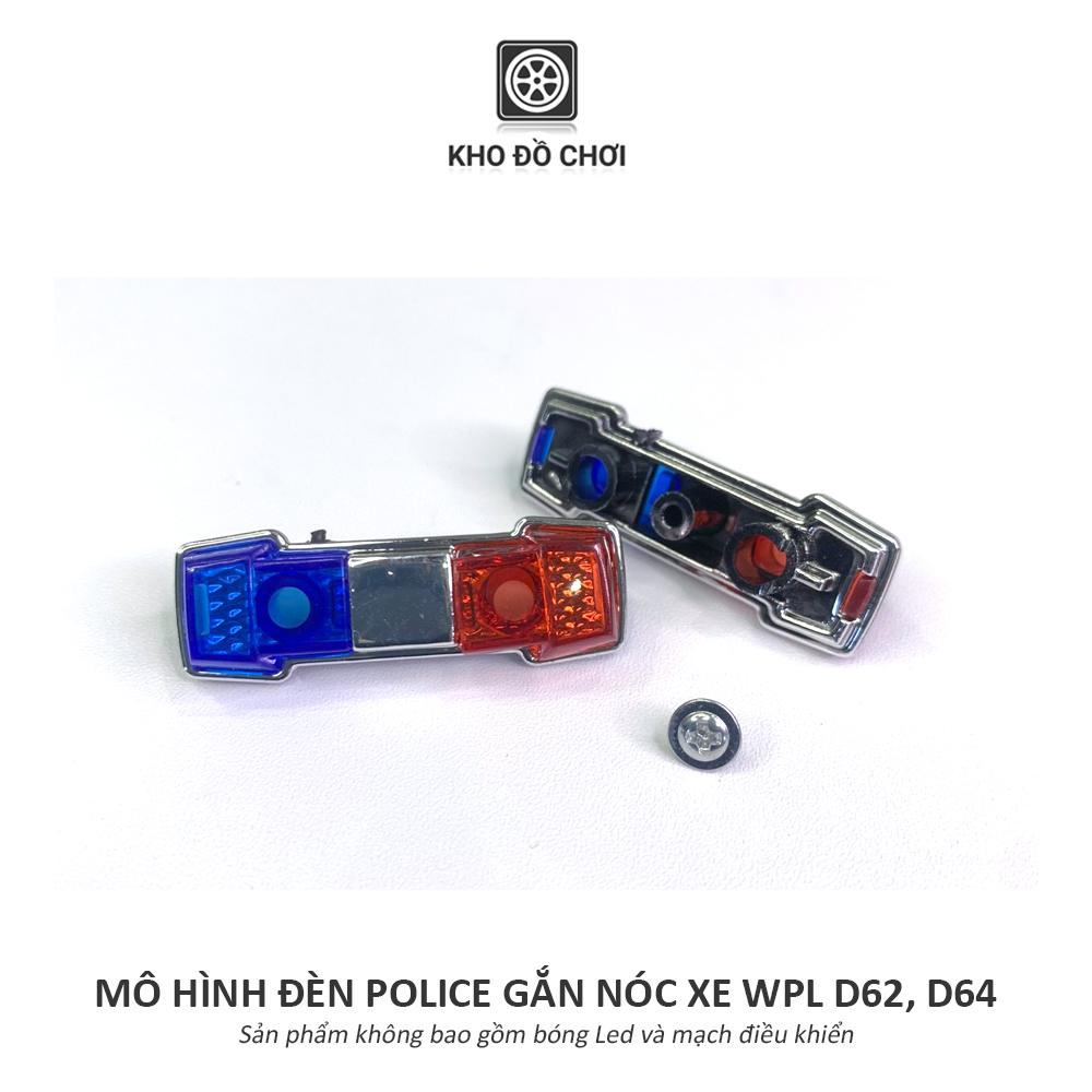 Mô hình đèn Police gắn nóc xe WPL D62, D64 tỉ lệ 1:16