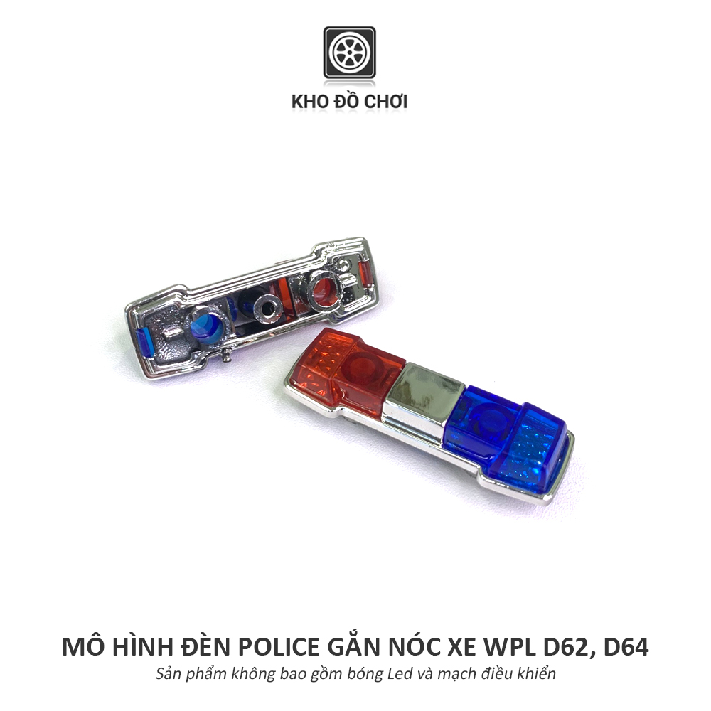 Mô hình đèn Police gắn nóc xe WPL D62, D64 tỉ lệ 1:16