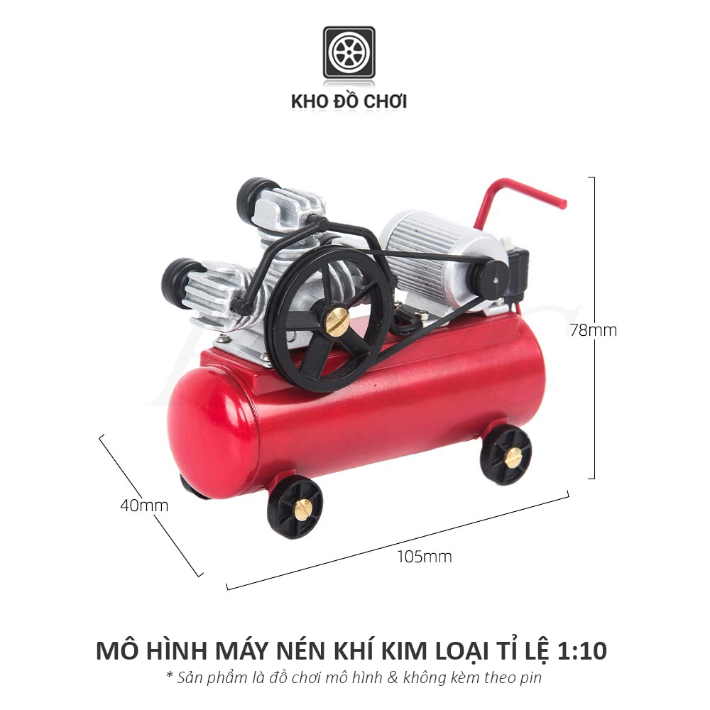 Mô hình máy nén khí bằng kim loại tỉ lệ 1:10 - phụ kiện trang trí xe RC