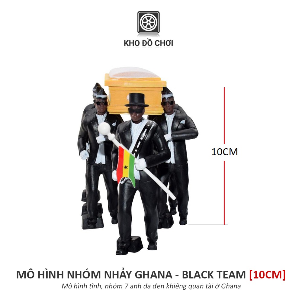 Mô hình nhóm nhảy Ghana khiêng quan tài - Black Team (10cm)