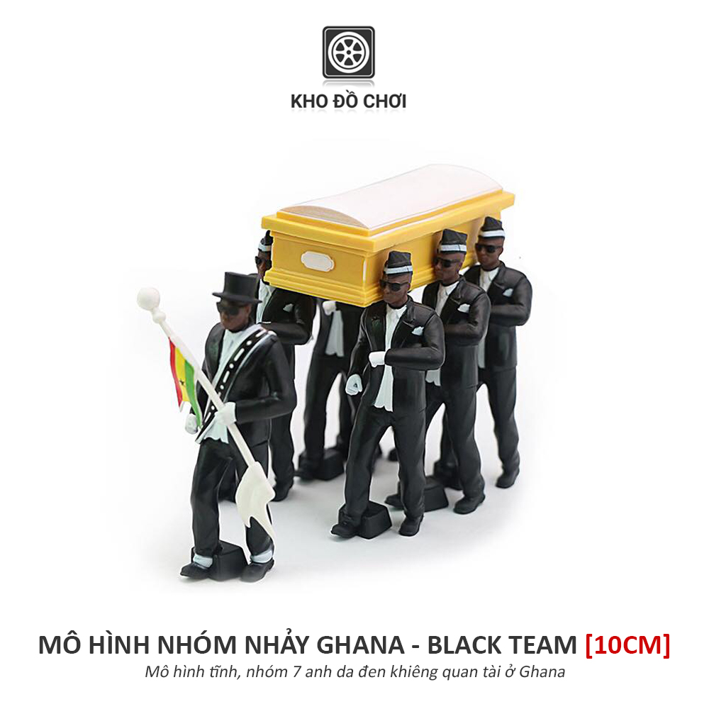 Mô hình nhóm nhảy Ghana khiêng quan tài - Black Team (10cm)
