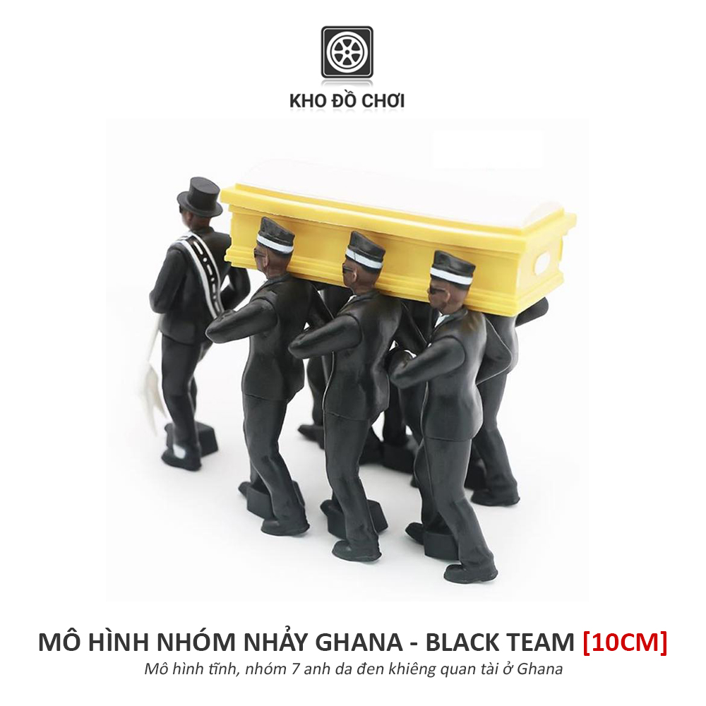 Mô hình nhóm nhảy Ghana khiêng quan tài - Black Team (10cm)