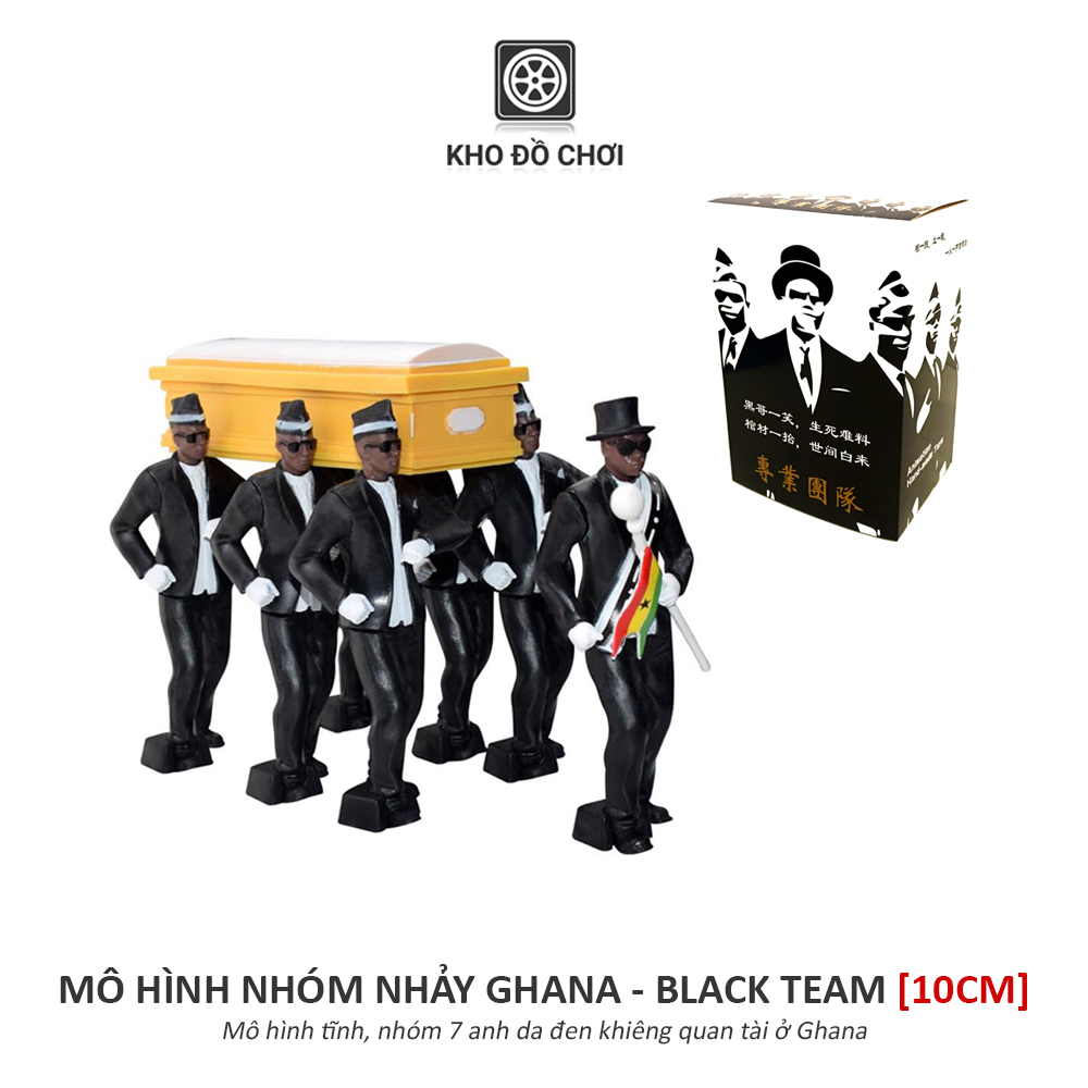 Mô hình nhóm nhảy Ghana khiêng quan tài - Black Team (10cm)