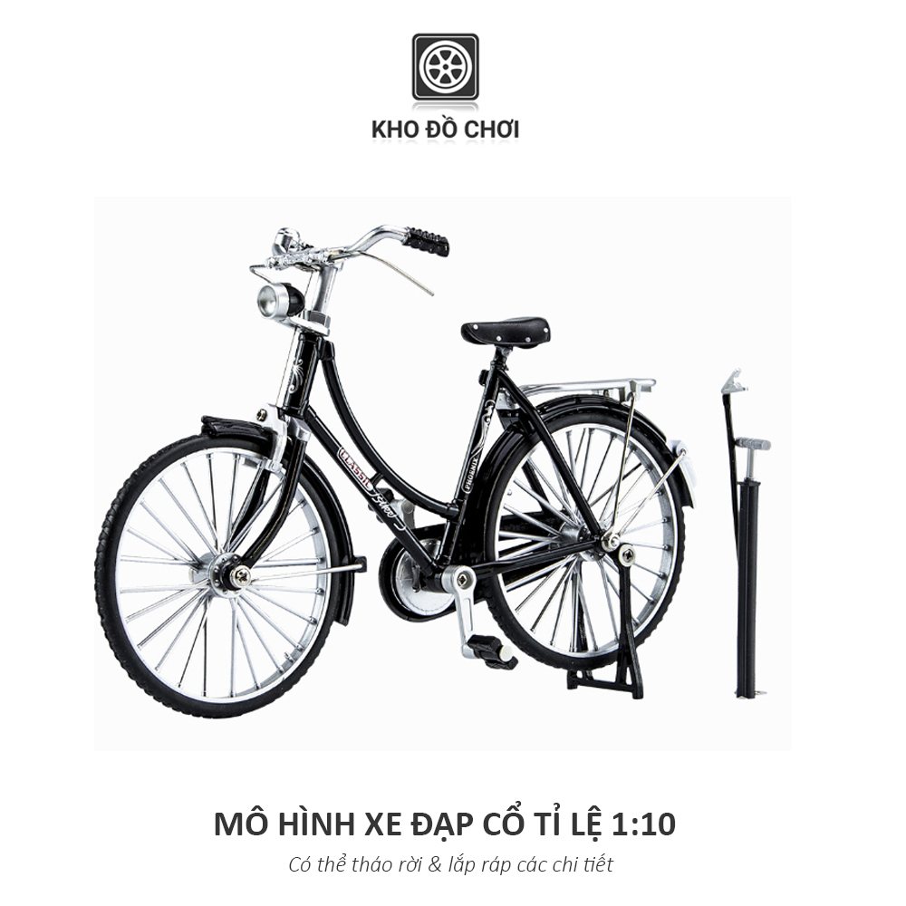 Mô hình xe đạp cổ Classic Bike tỉ lệ 1:10 kèm theo bơm