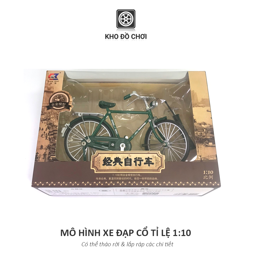 Mô hình xe đạp cổ Classic Bike tỉ lệ 1:10 kèm theo bơm