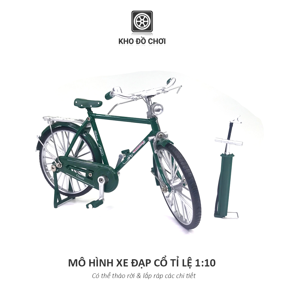 Mô hình xe đạp cổ Classic Bike tỉ lệ 1:10 kèm theo bơm