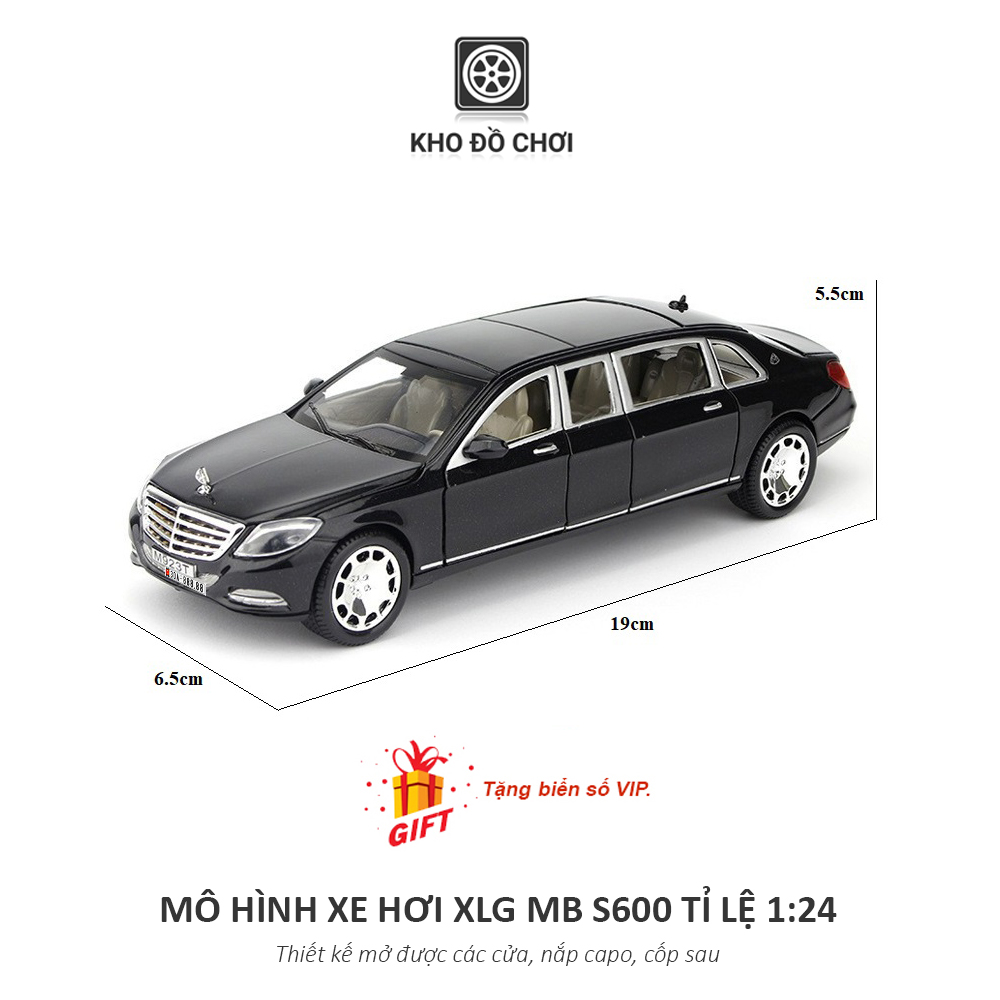 Mô hình xe ô tô XLG Maybach Mercedes S600 1:24 [TẶNG BIỂN VIP]