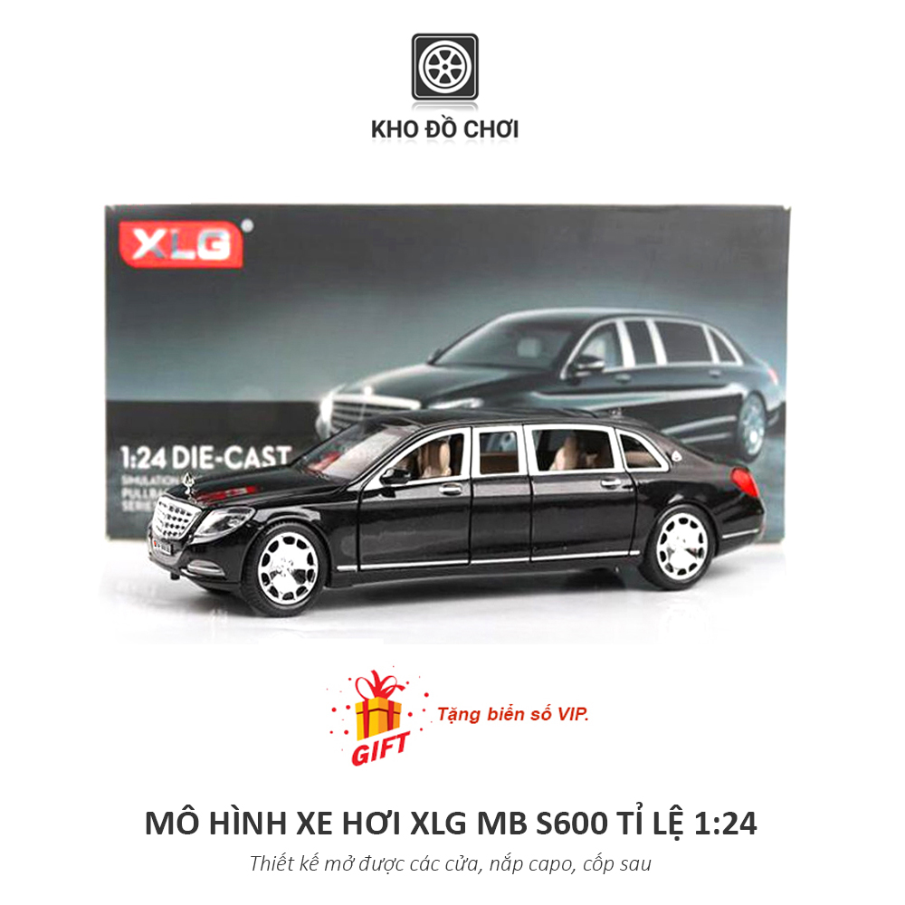 Mô hình xe ô tô XLG Maybach Mercedes S600 1:24 [TẶNG BIỂN VIP]