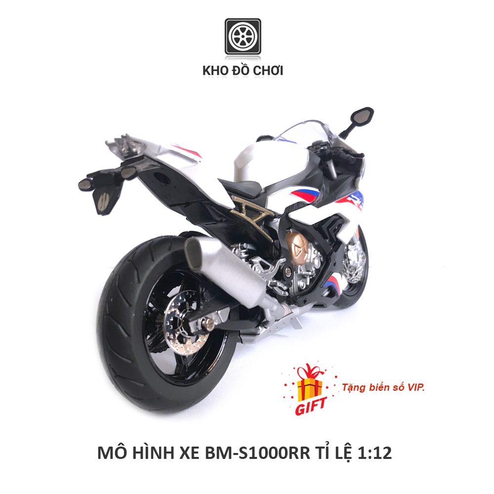 Mô hình xe motor phân khối lớn BM-S1000RR tỉ lệ 1:12 (Có đèn) [TẶNG BIỂN ĐẸP]