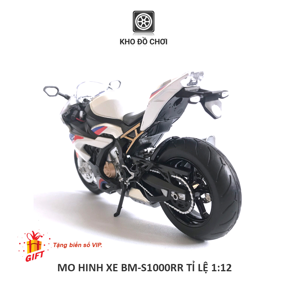 Mô hình xe motor phân khối lớn BM-S1000RR tỉ lệ 1:12 (Có đèn) [TẶNG BIỂN ĐẸP]