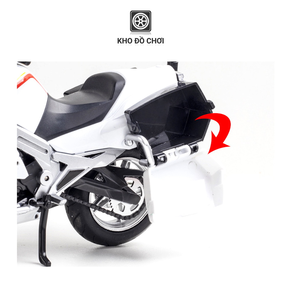 Mô hình xe Motor cảnh sát HYMOTO POLICE tỉ lệ 1:12 (Có đèn & Còi hụ)