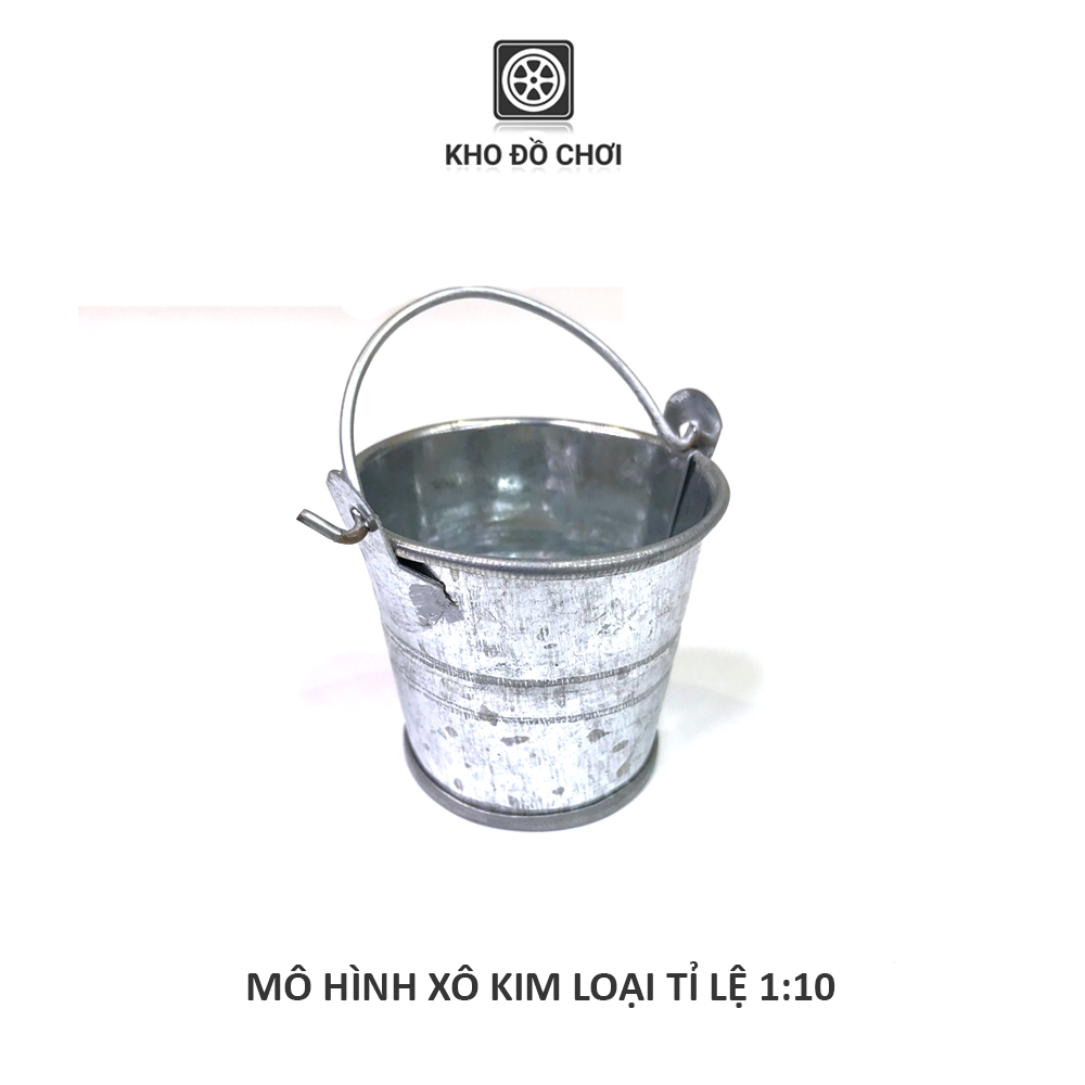 Mô hình xô kim loại tỉ lệ 1:10 - phụ kiện trang trí xe RC