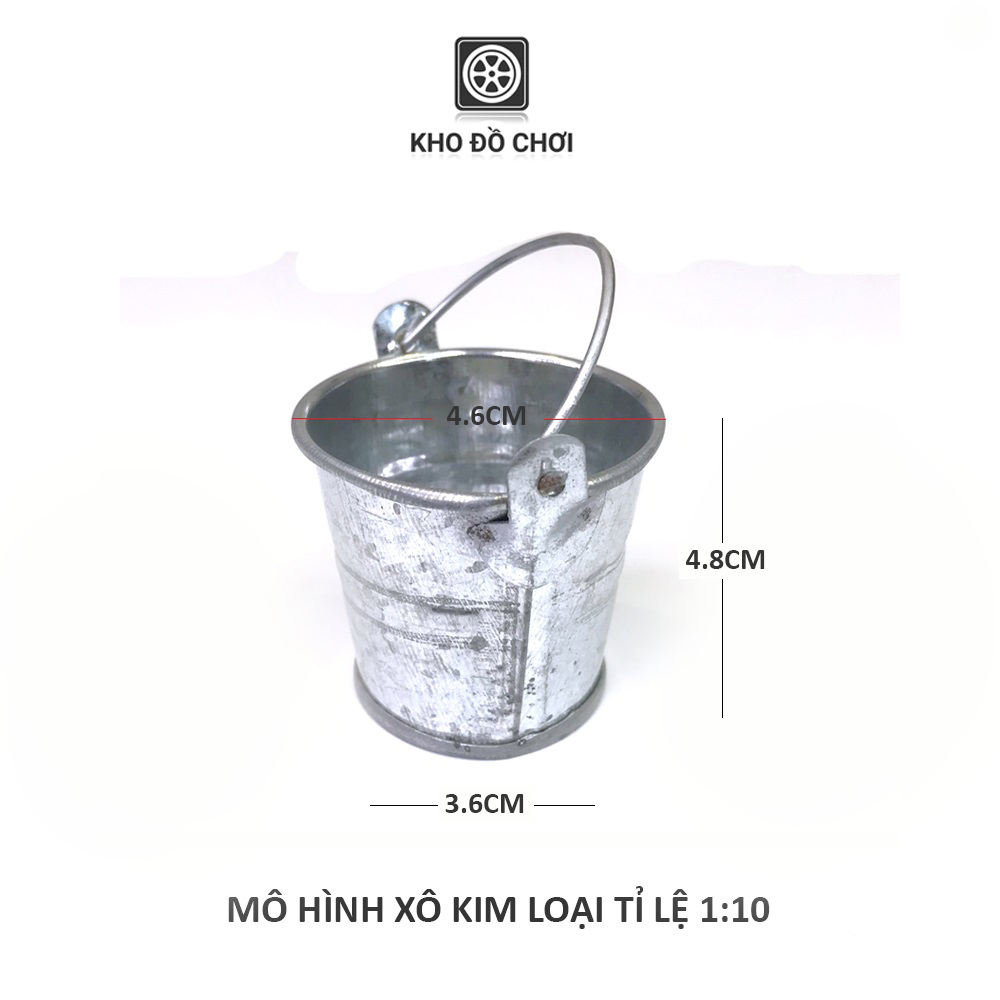 Mô hình xô kim loại tỉ lệ 1:10 - phụ kiện trang trí xe RC