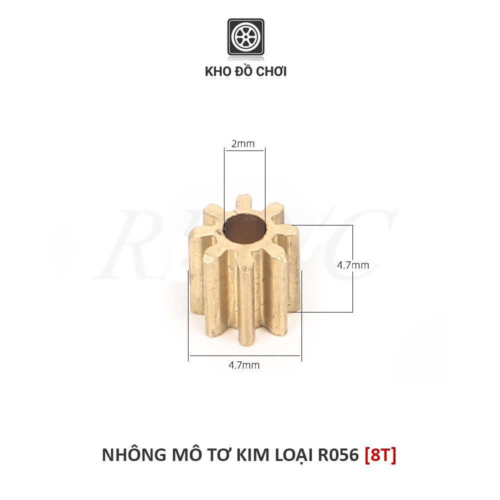 Nhông kim loại gắn motor R056 8T/10T/12T