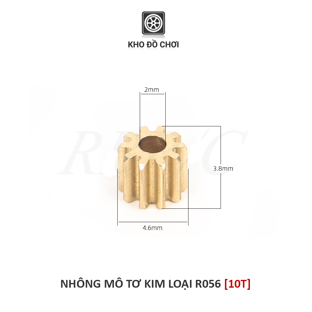 Nhông kim loại gắn motor R056 8T/10T/12T