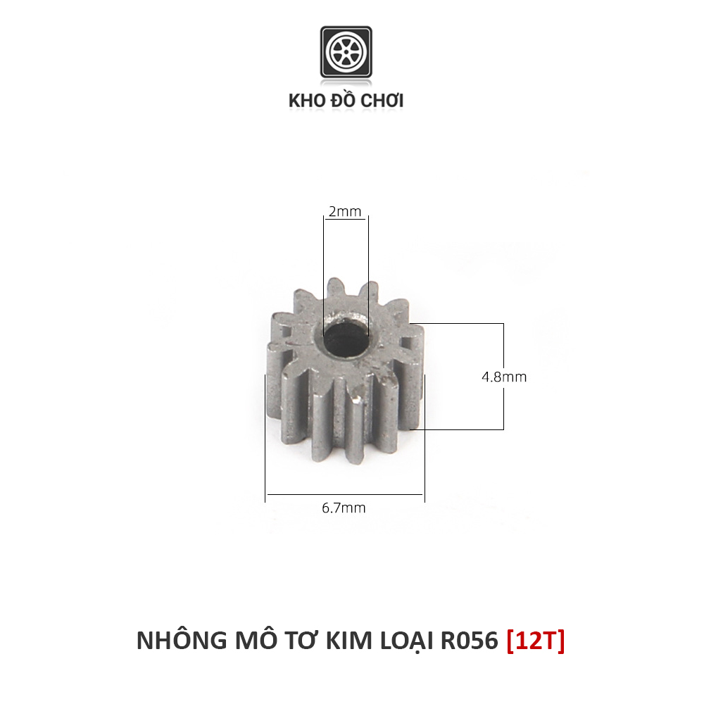 Nhông kim loại gắn motor R056 8T/10T/12T
