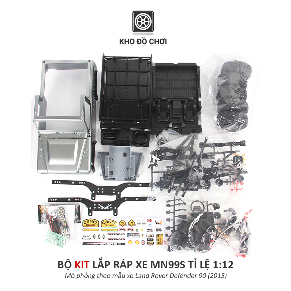 KIT lắp ráp xe MN99s - Land Rover Defender 90 4x4 tỉ lệ 1:12 [TẶNG BIỂN + STICKER]