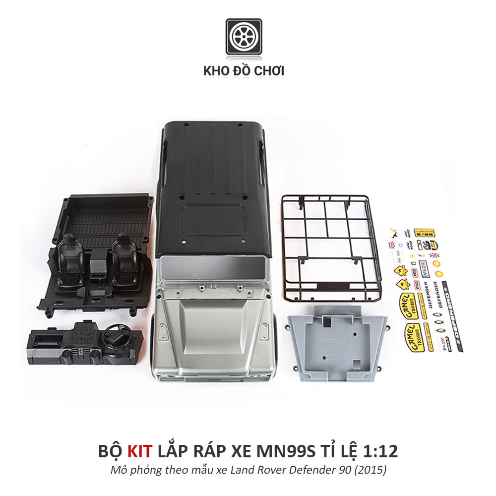 KIT lắp ráp xe MN99s - Land Rover Defender 90 4x4 tỉ lệ 1:12 [TẶNG BIỂN + STICKER]