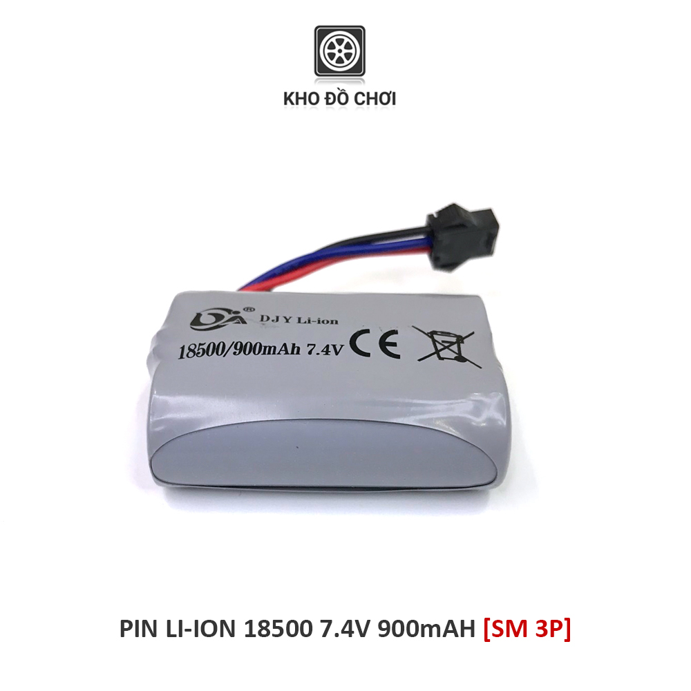 Pin Li-ion 18500 7.4v 900mAH Jack SM 3P