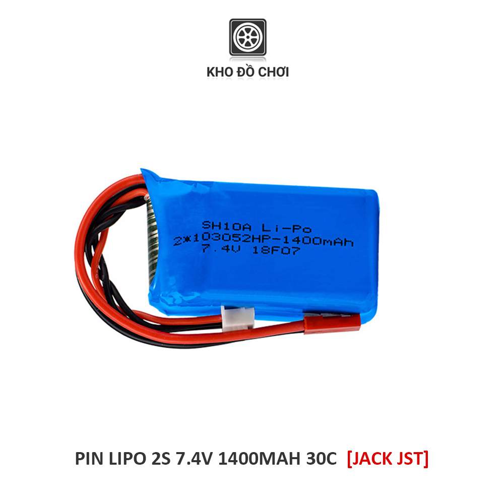 Pin Lipo 2s 1400mAh 7.4V 30C (Jack JST)