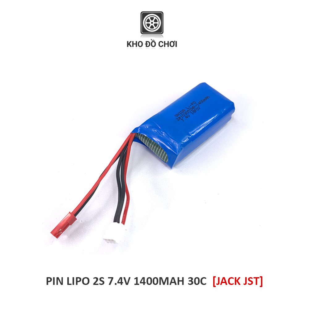 Pin Lipo 2s 1400mAh 7.4V 30C (Jack JST)