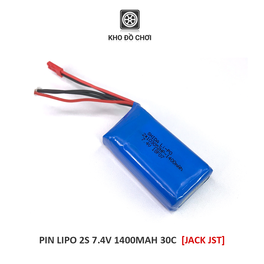 Pin Lipo 2s 1400mAh 7.4V 30C (Jack JST)