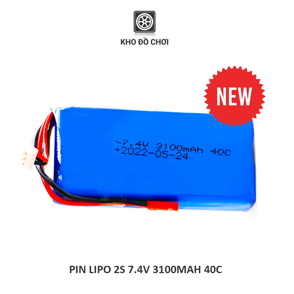Pin Lipo 2s 3100mAH 7.4V 40C JST