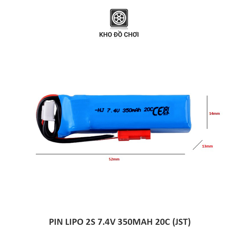 Pin Lipo 2s 350mAh 7.4V 20C - dùng cho FPV, Drone, Heli, Car tỉ lệ nhỏ